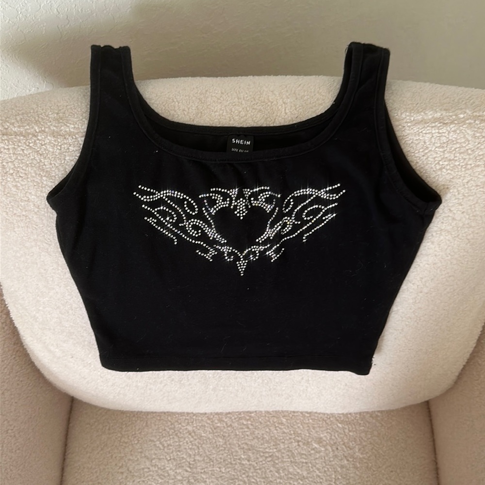 shein diamond cropped tank top